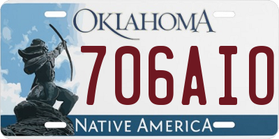 OK license plate 706AIO