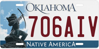 OK license plate 706AIV