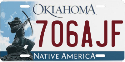 OK license plate 706AJF