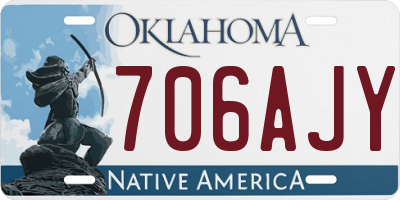 OK license plate 706AJY