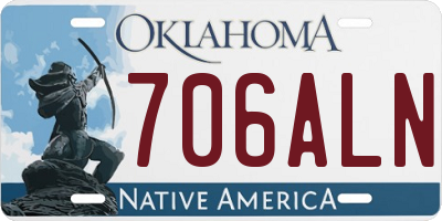 OK license plate 706ALN