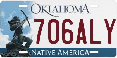 OK license plate 706ALY