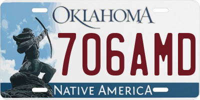 OK license plate 706AMD