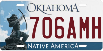 OK license plate 706AMH