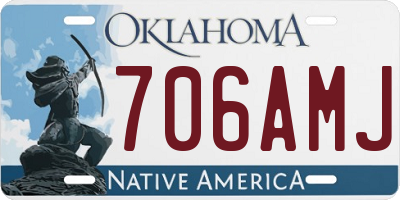 OK license plate 706AMJ