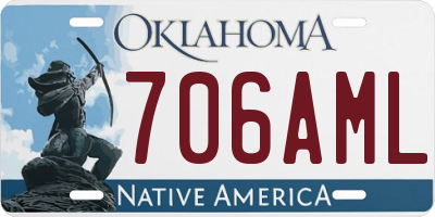 OK license plate 706AML