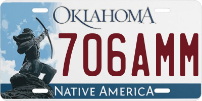 OK license plate 706AMM
