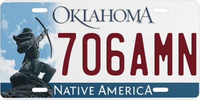 OK license plate 706AMN