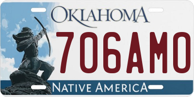 OK license plate 706AMO