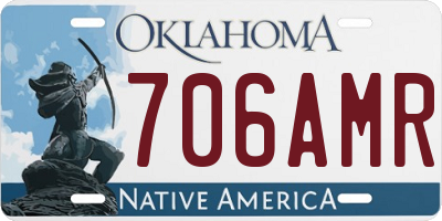 OK license plate 706AMR