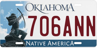 OK license plate 706ANN