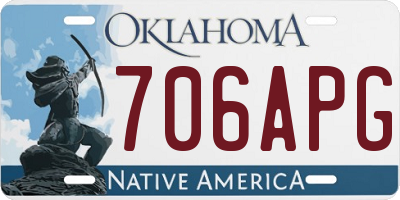 OK license plate 706APG