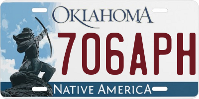 OK license plate 706APH