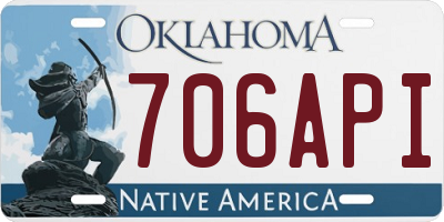 OK license plate 706API