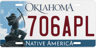 OK license plate 706APL