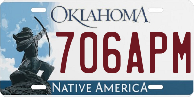 OK license plate 706APM
