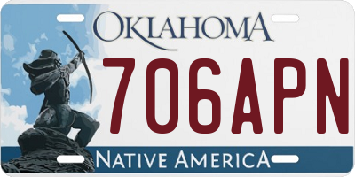 OK license plate 706APN