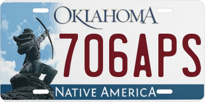 OK license plate 706APS