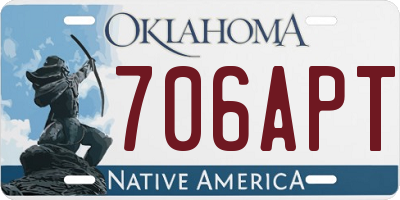 OK license plate 706APT