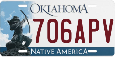 OK license plate 706APV