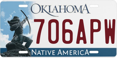 OK license plate 706APW