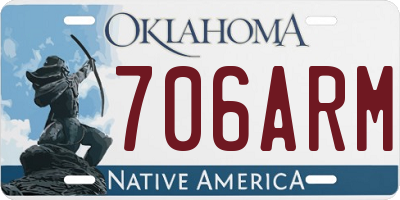 OK license plate 706ARM