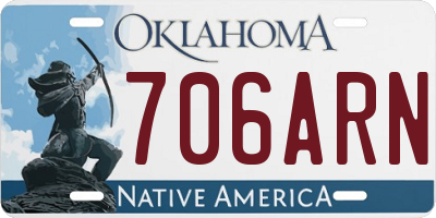 OK license plate 706ARN