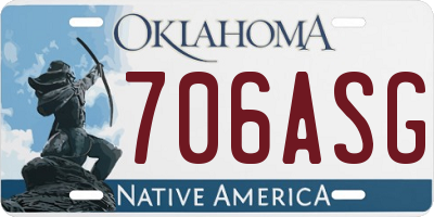 OK license plate 706ASG
