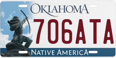 OK license plate 706ATA