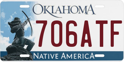 OK license plate 706ATF