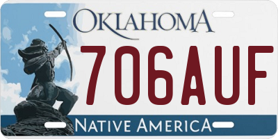 OK license plate 706AUF