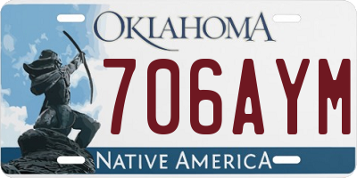 OK license plate 706AYM