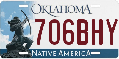 OK license plate 706BHY