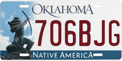 OK license plate 706BJG