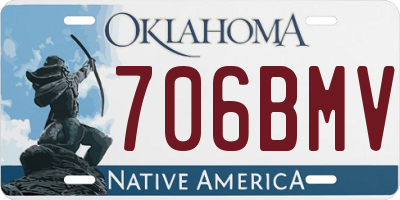 OK license plate 706BMV