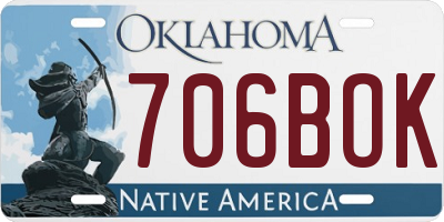 OK license plate 706BOK