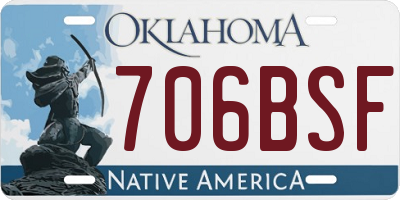OK license plate 706BSF
