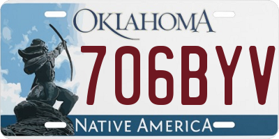 OK license plate 706BYV