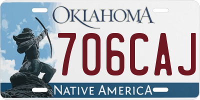 OK license plate 706CAJ