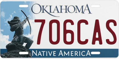 OK license plate 706CAS
