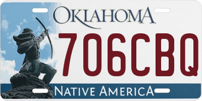OK license plate 706CBQ