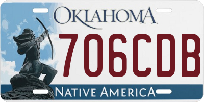 OK license plate 706CDB