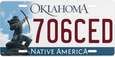 OK license plate 706CED