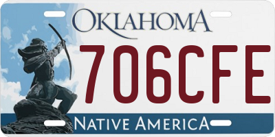 OK license plate 706CFE