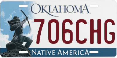 OK license plate 706CHG