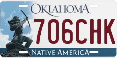 OK license plate 706CHK