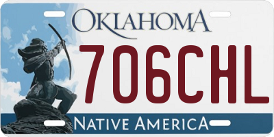 OK license plate 706CHL