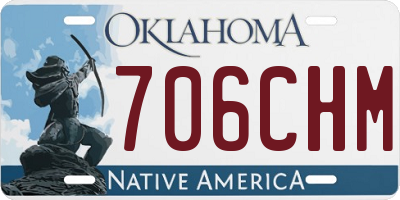 OK license plate 706CHM