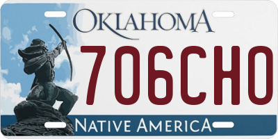 OK license plate 706CHO