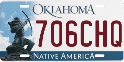OK license plate 706CHQ
